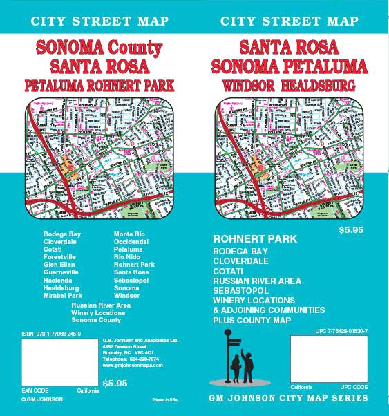 Sonoma County/Santa Rosa/Petaluma/Rohnert Park Map | GM Johnson Maps